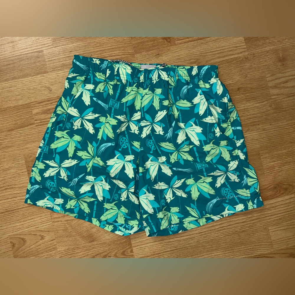 Colombia Men’s Leaf Print Teal Shorts